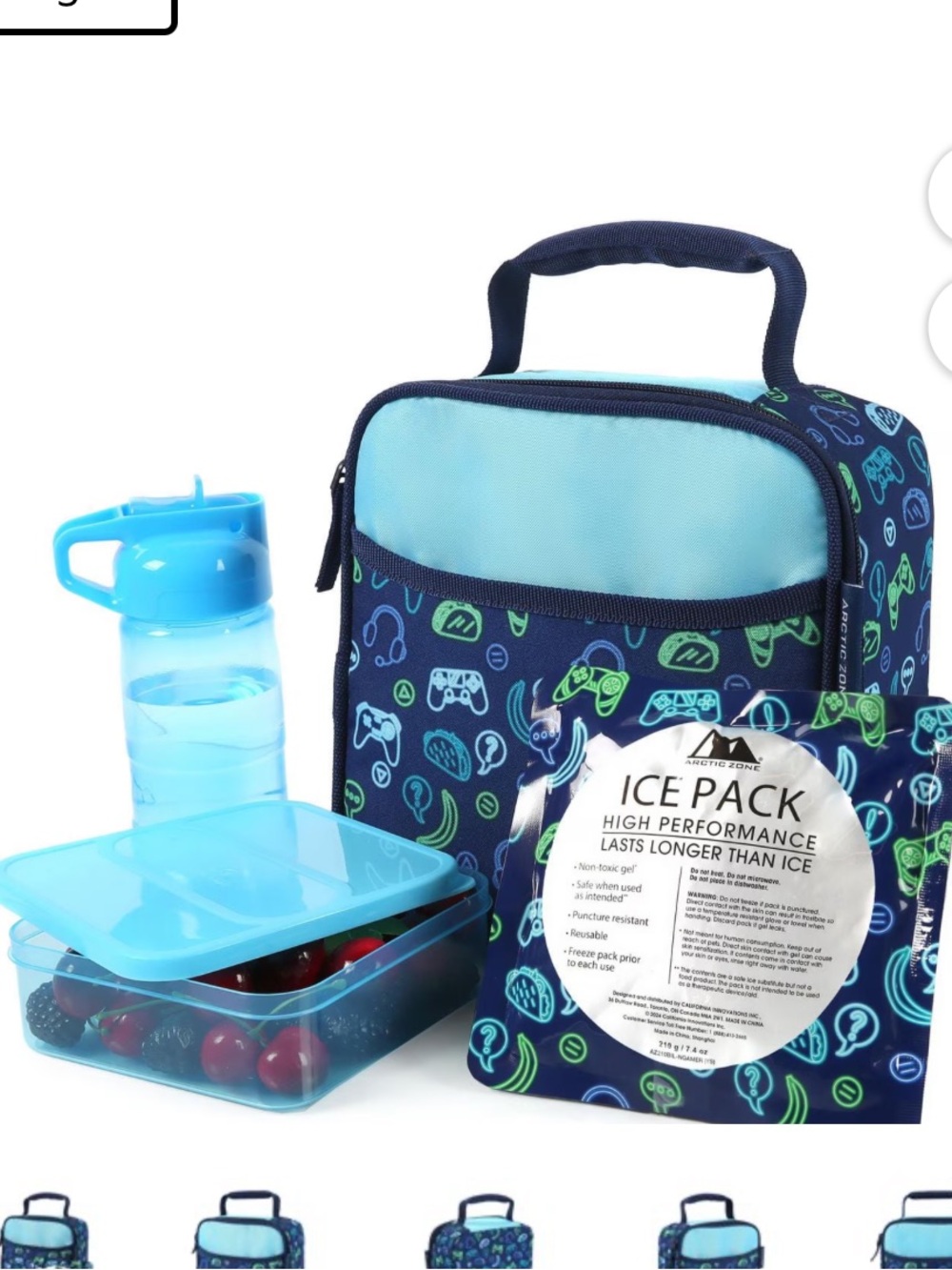 Kids Navy & Light Blue Lunch Bag Set brand new